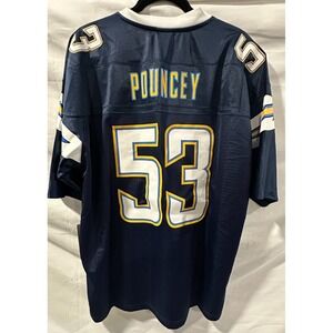 Navy NFL ProLine Los Angeles Chargers Jersey Men's XL #53 POUNCEY